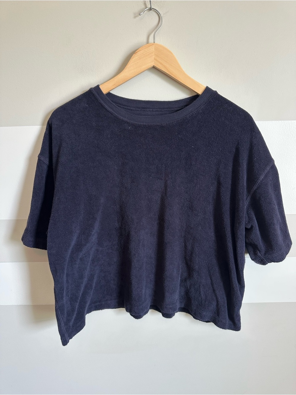 The Great Micro Terry Track Crew tee in Navy - Picture 2 of 3